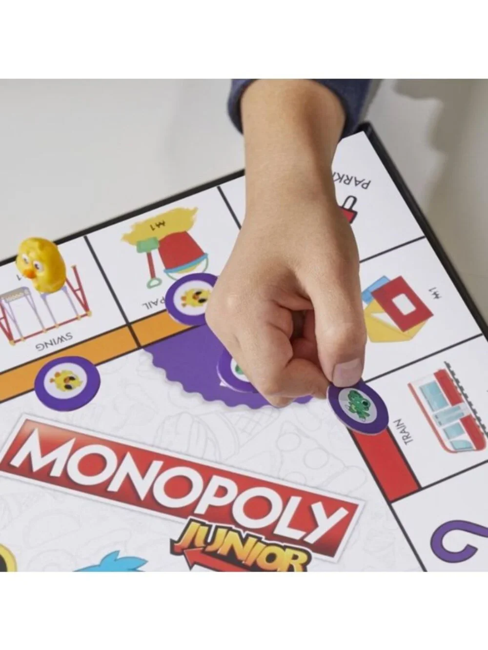 Monopoly Junior Board Game For Kids Ages 4+ With 2 Levels Of Play Educational Fo